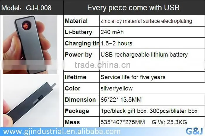2014 Good quality usb electronic rechargeable lighter for good price