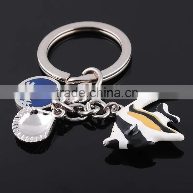 Animal key chain key ring Angelfish hand-painted keychain