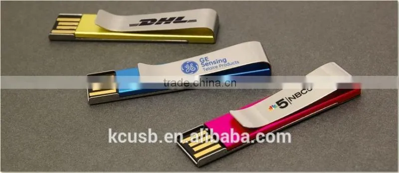 Metal clip usb flash memory with logo printing