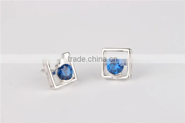 new design nice cheap earrings blue stone 925 silver earrings