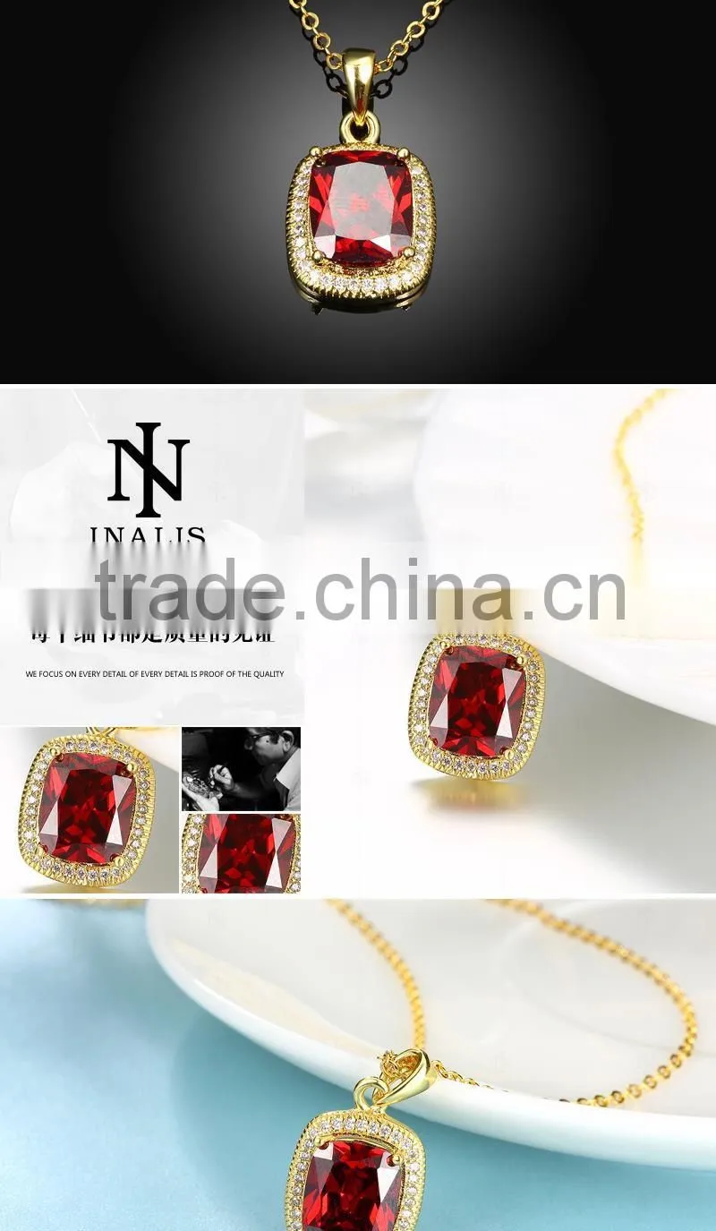 18 carat golden plated jewelry necklace,zirconia necklaces