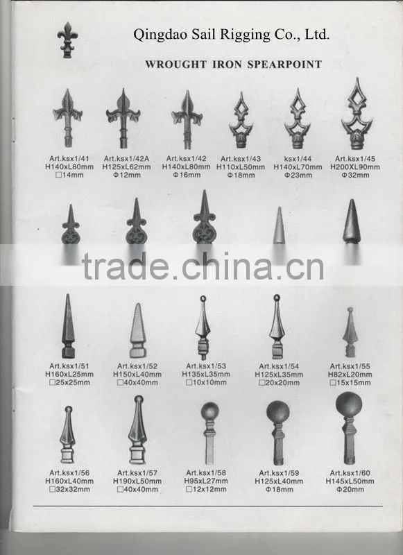 high quality ornament cast iron spears and fininals