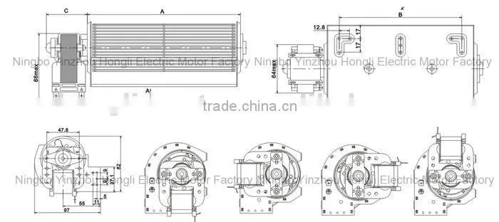 Cross flow blower fan VT300