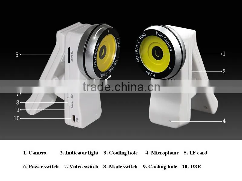 newest H.264 mini wifi camera 1080P, hidden camera wifi