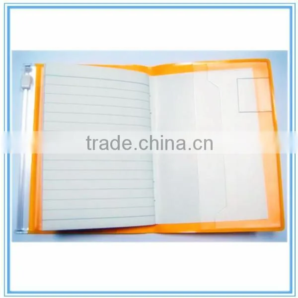 Plastic diary cover with document bag