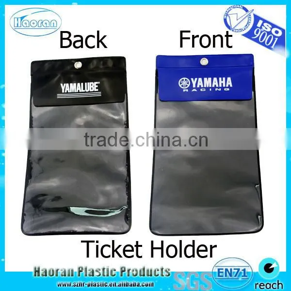 Vinyl plastic jacket bag for tickets and documents