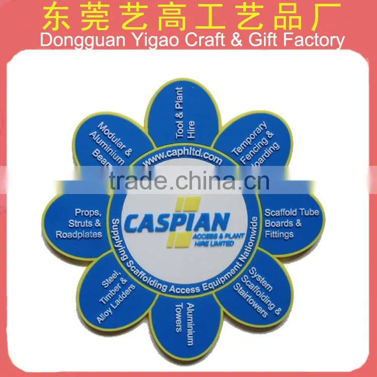 Factory Hot sale eco friendly Soft PVC drink coaster, rubber pvc coaster