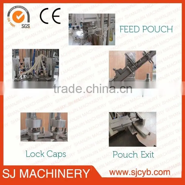 automatic spout pouch liquid filing and capping machine/stand up pouch with spout