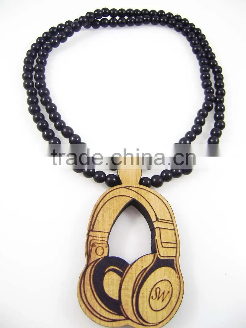 2015 custom hand painted wooden beads necklaces