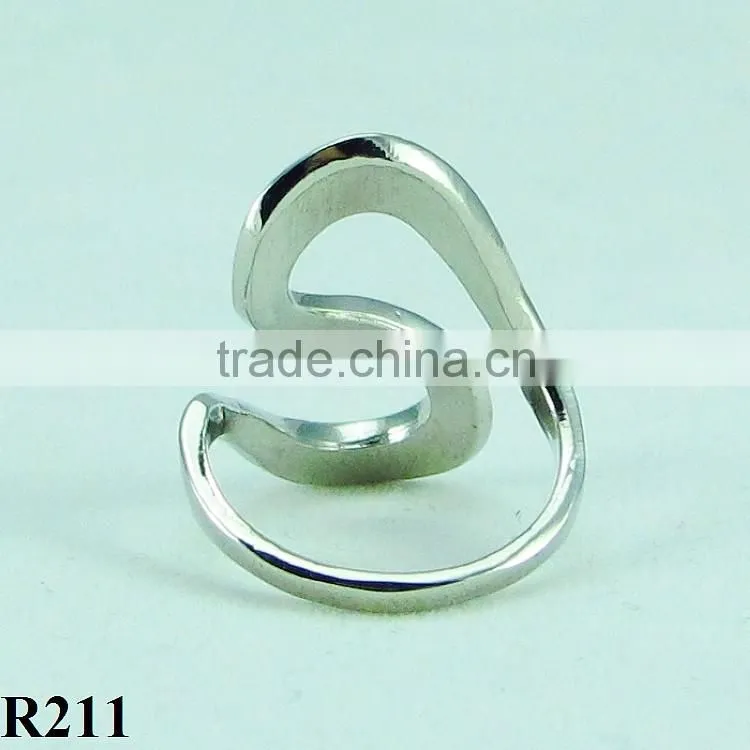 Simple design fashionable unique plating silver ring R211