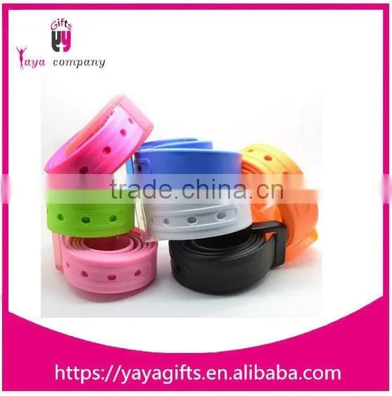 Candy colors ladies silicone rubber belts