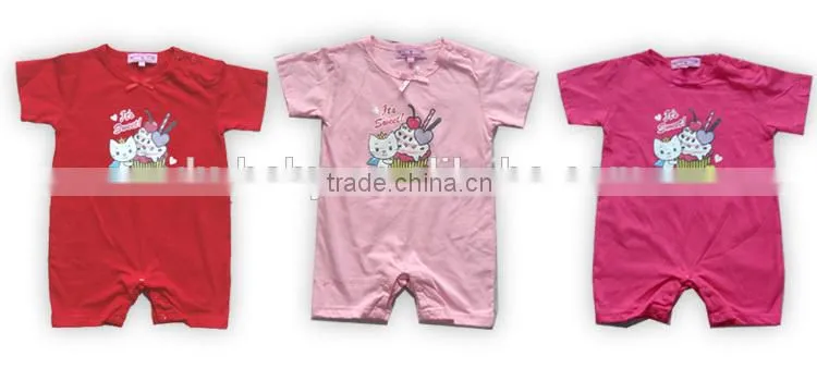 Hot sale cotton summer baby clothing girl baby romper