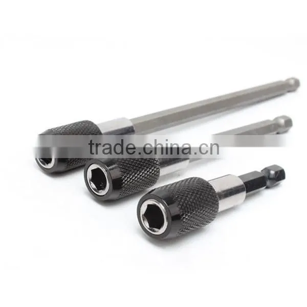 3Set 1/4 Inch Hex Bit Tip Holder Screwdriver Bit Extension Bar Electric screwdriver Black AR-63