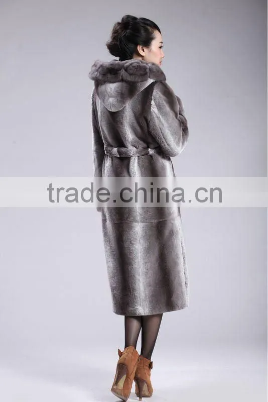 hot sell rex rabbit fur coat with unique design garment