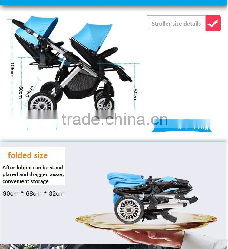 Twins baby stroller,single/double baby stroller Convertible,Single Stroller Footprint, Holds Double