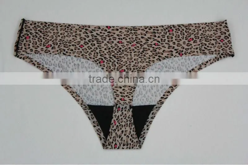 Sexy Ladies Folded Leopard Print One Piece Thong Inner Wear