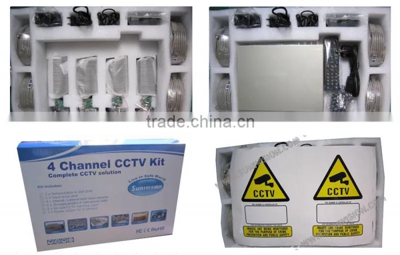 AHD camera HD 1.0MP 720P 4 channel DVR KIT AHD system