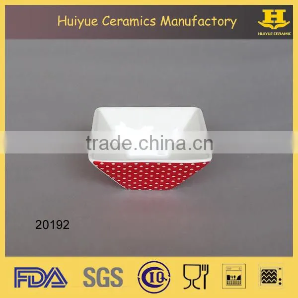 ceramic decal printing square snack dish