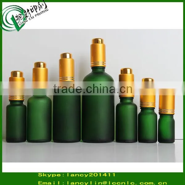 20/30/50ml colored boston round bottle with glass dropper & pump cap for olive oil