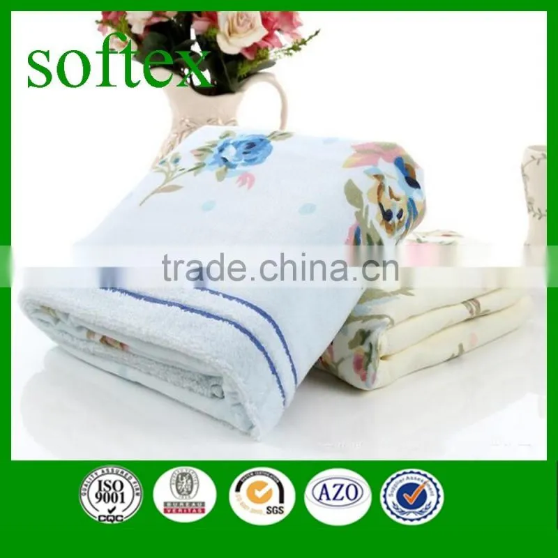 high quality terry cloth medium size rose printed face towel