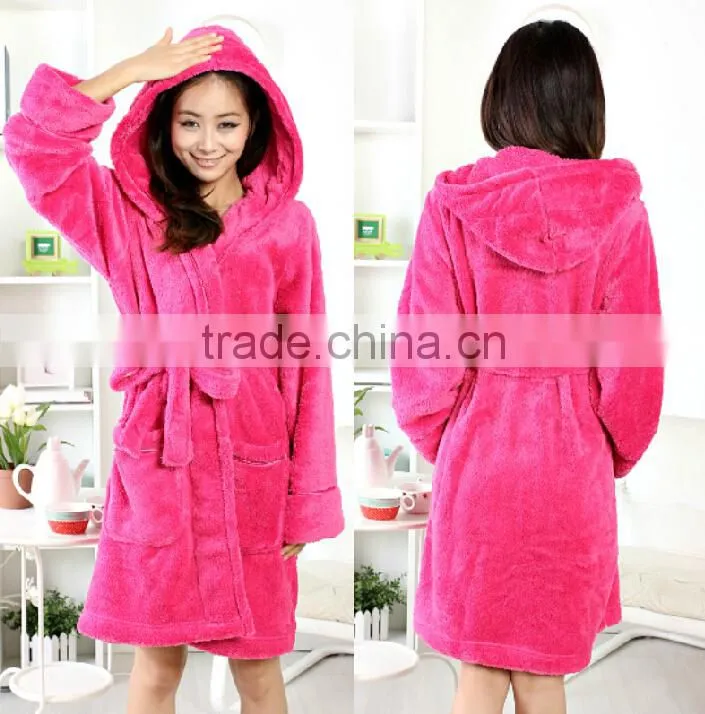 Factory wholesale luaury cotton sexy girl bathrobe