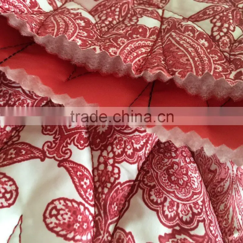 quilting fabric, taffeta printed quilting embroidered fabric,printed quilted jacket fabric
