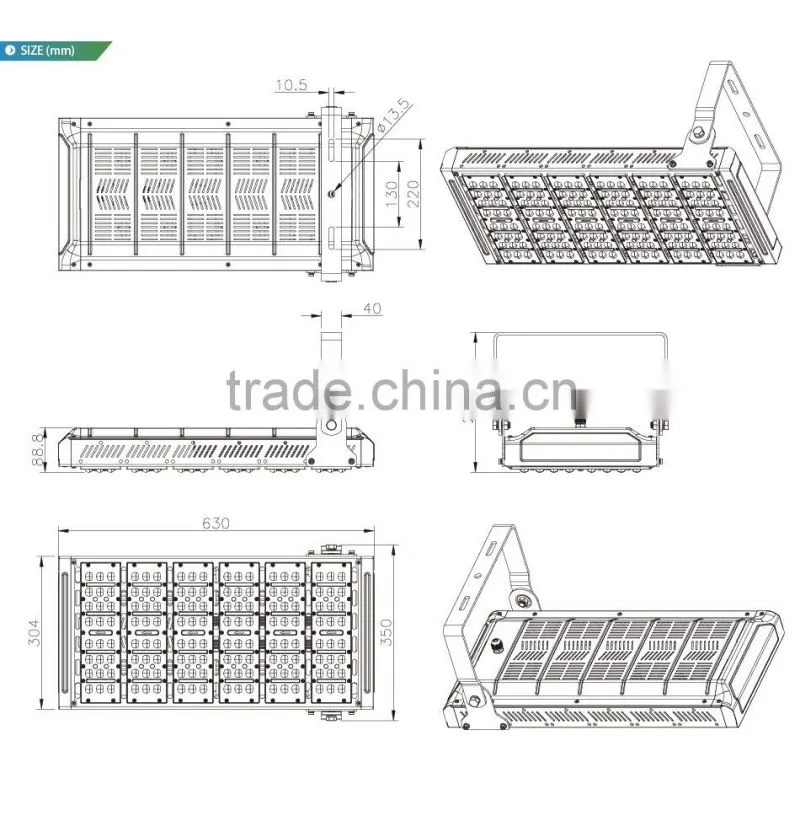 100-140lm/W Different Beam Angle 5 Years Warranty Adjustable Bracket CE Rohs Meanwell Driver 240W LED Tunnel Lamps