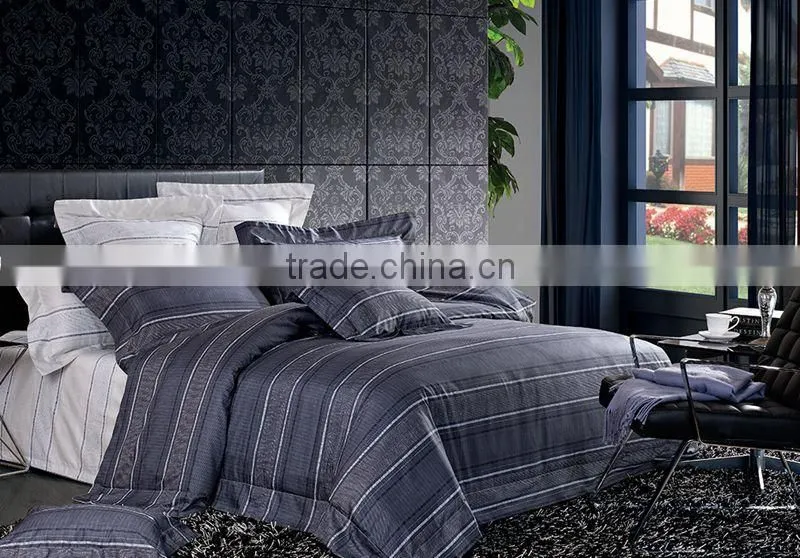 luxury stripe design 100%cotton reactive printed bedding set