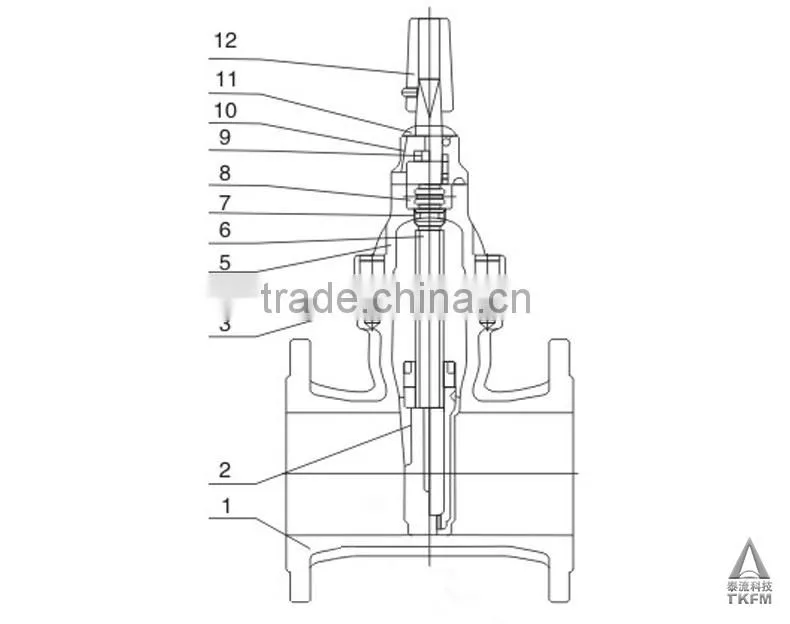 TKFM water supply 304 stainless steel flange gate valve pn16