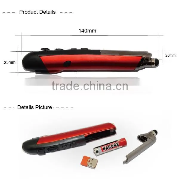 High-tech laser pointer pen with wireless pen mouse PR-08 alibaba gold supllier