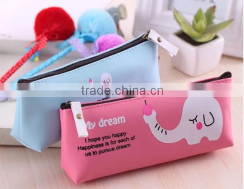 Latest animal pu leather pencil case , pencil bag made in china