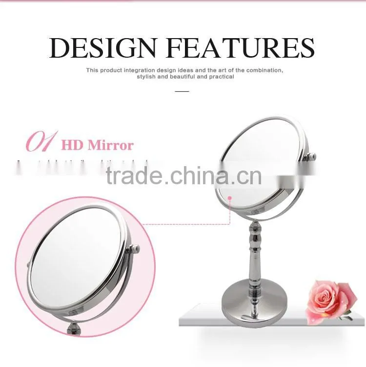 Chrome plated desktop decorative vanity mirror