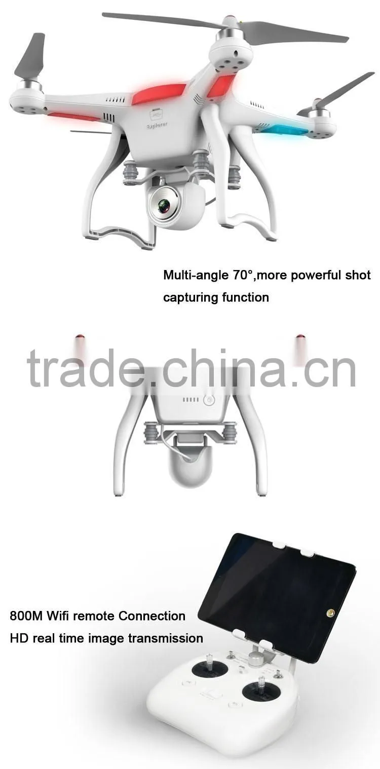 Intelligent aircraft 2.4G FPV uav camera drone gps with one-key go home.