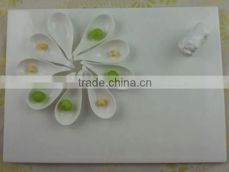 unique design spoon shape ceramic dishes 4"/5" bone china dinner ware dish
