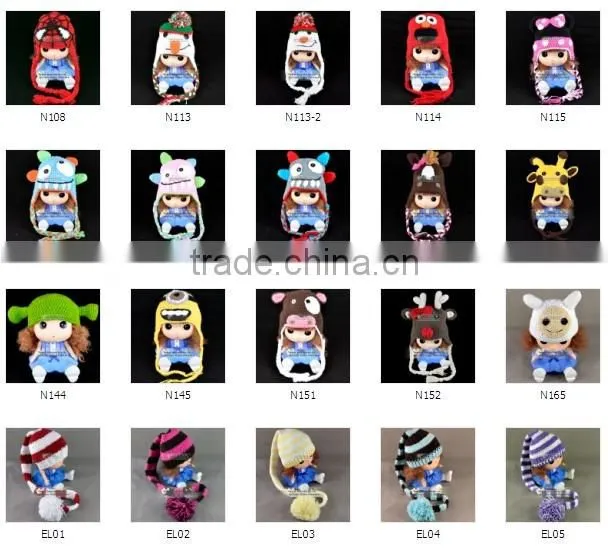 cute baby crochet beanie animal ears monkey knitted hats