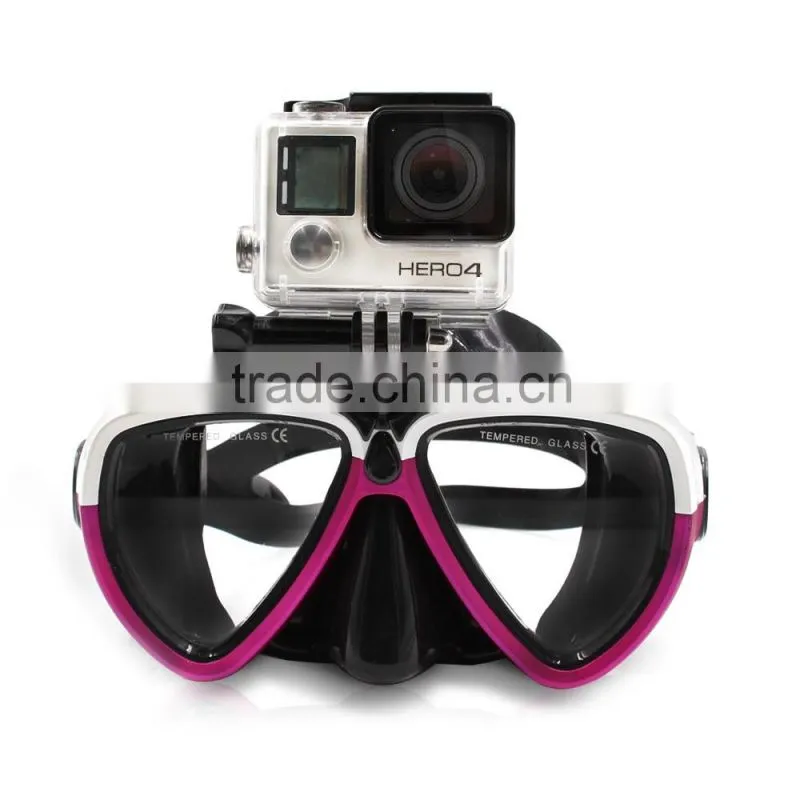 TELESIN Silicone Diving Glass With Detachable Screw Mount Diving Mask Scuba Snorkel Swimming Goggles For Sports Camera Go Pro