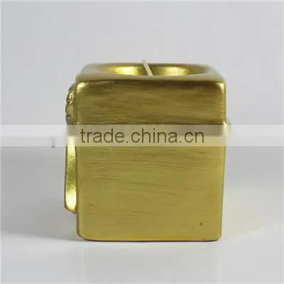 6*6*6 yellow ceramic candle holder