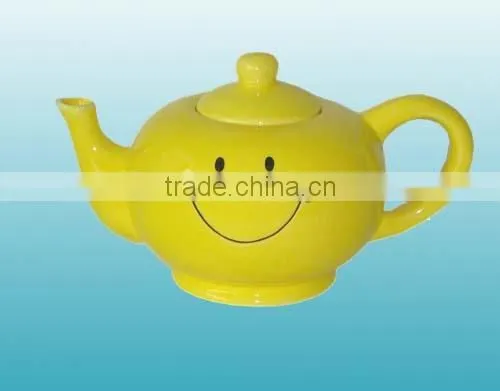 Factory Manufacture Glazing ceramic teapot with smile face