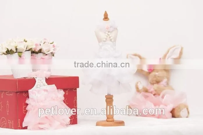 Dog clothes dog wedding dress with pearl