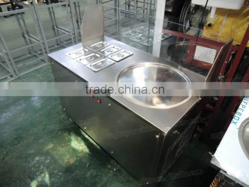 The Best Seller For Double Flat Pans Rolled Ice Cream Machine
