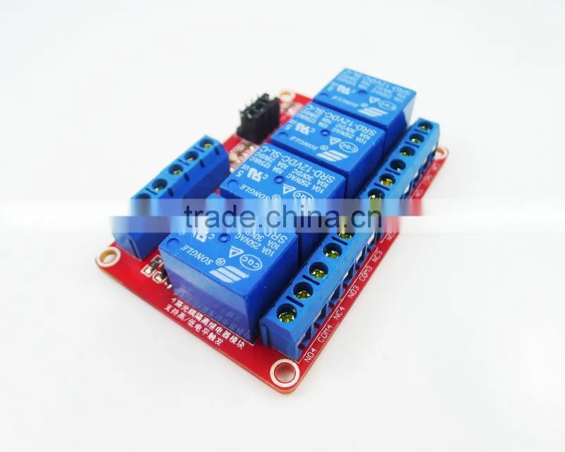 Optocoupler H/L Level Triger for Arduino DC 12V 4-Channel 4-CH Relay Module