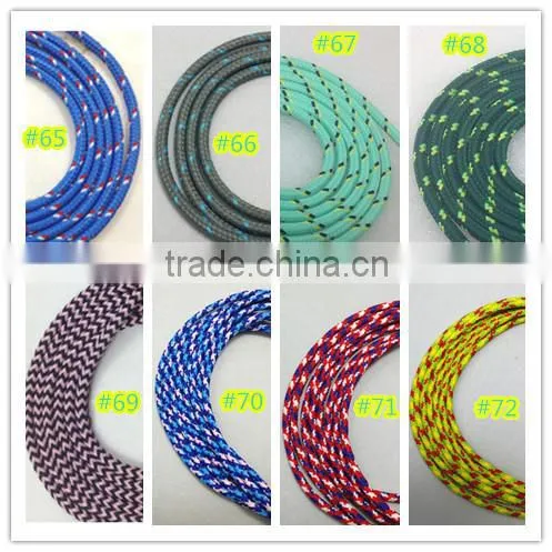 New Fashionable Colorful Flat Noodle Diamond LED Fabric Braided Micro USB Cable for Samsung HTC