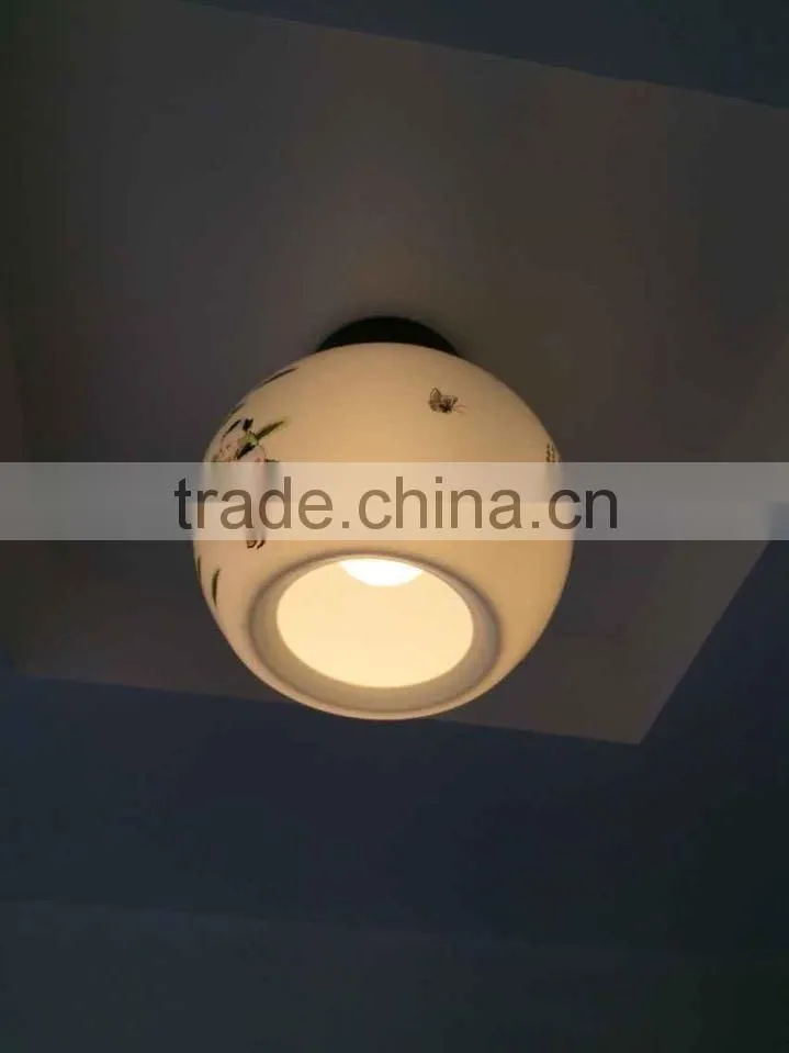 Antique LED ceiling lights Beautiful Chandelier Jingdezhen Egg sehll Porcelain Light for Dining Bedroom Hotel China ceiling lamp
