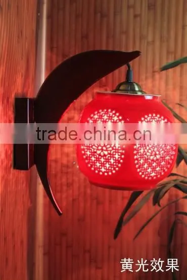 LED wooden wall mounted infrared ceramic wall lamp elegant