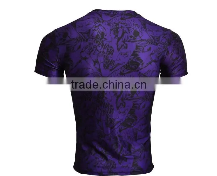 Marvel Men's Bat-man Pattern Tights Shirt Compression Fitness 3d Printed T Shirt Superhero Quick Dry Male Tops Brand Clothing