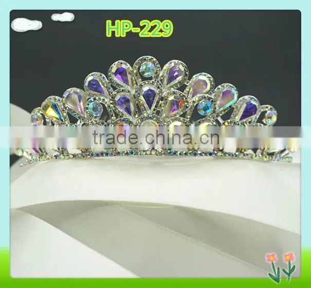 Wholesale bling bling AB tiara crowns
