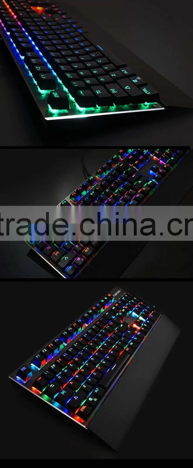 Computer gaming keyboard mechanical RGB metal keyboard with software driver support user-defined functions