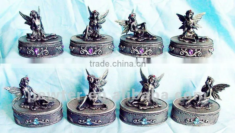 Free design vintage fairy metal jewerly boxLFJ0036