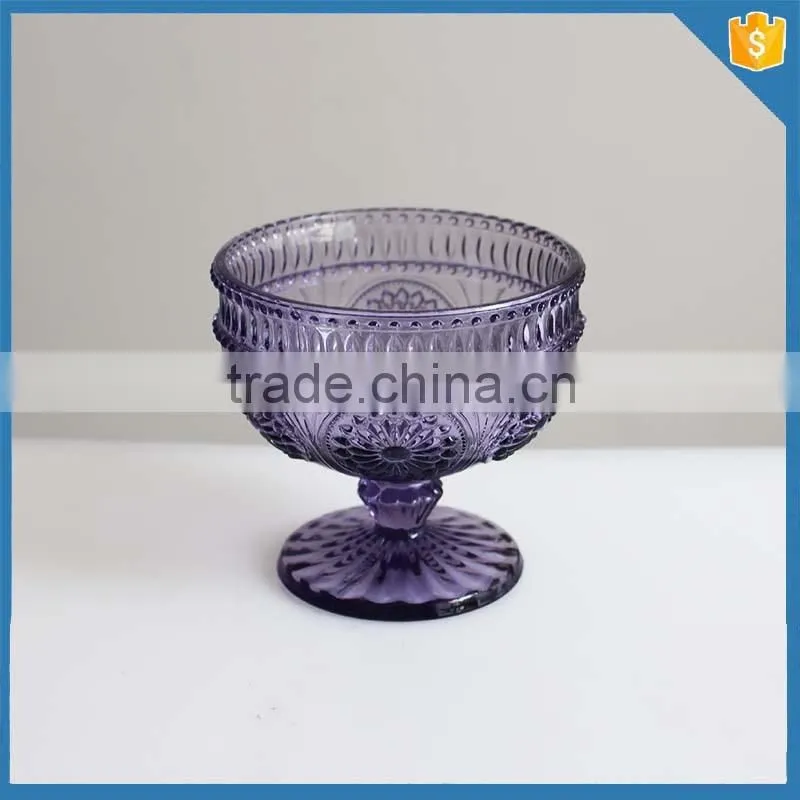 2015 New arrived colorful glass ice cream sugar bowl