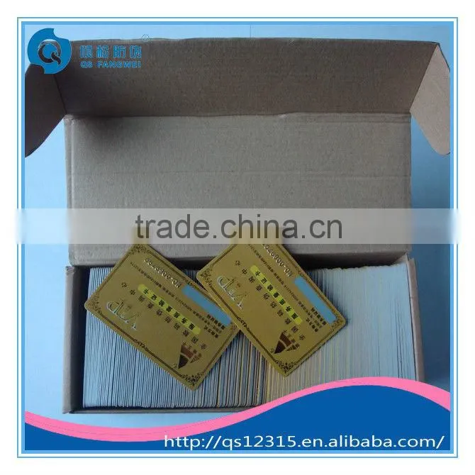 gold hot-stamping plastic pvc card